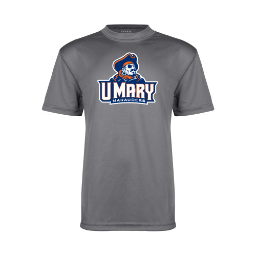  Youth Performance Grey Concrete Tee - Primary Athletics Mark