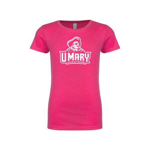  Next Level Girls Fuchsia Fashion Fit T Shirt - Primary Athletics Mark