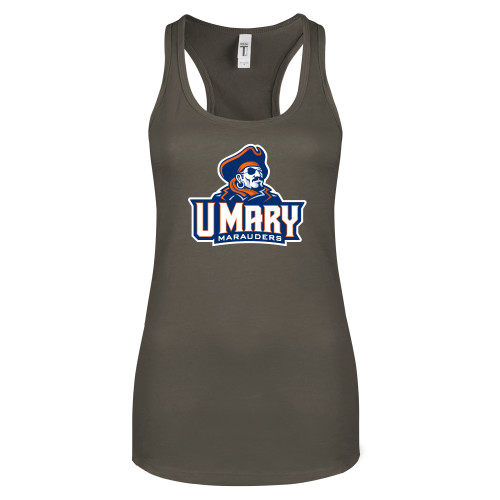  Next Level Womens Charcoal Racerback Tank - Primary Athletics Mark