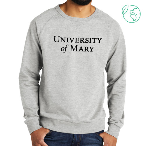  Allmade Light Grey Organic French Terry Crewneck Sweatshirt - University Wordmark