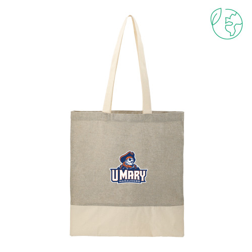  Split Recycled Grey Cotton Twill Convention Tote - Primary Athletics Mark