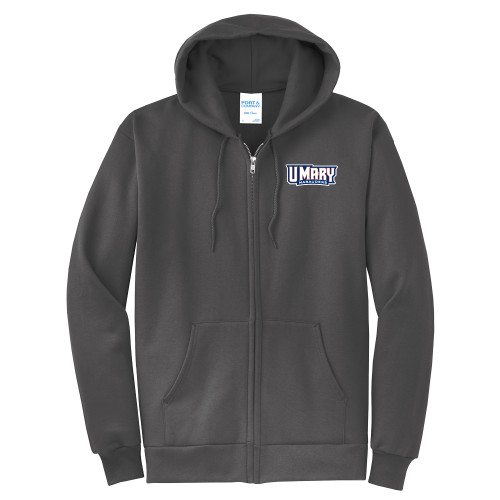  Extended Charcoal Fleece Full Zip Hoodie - U Mary Marauders