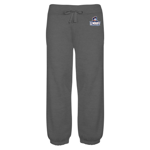  ENZA Womens Dark Heather Banded Fleece Capri - Primary Athletics Mark