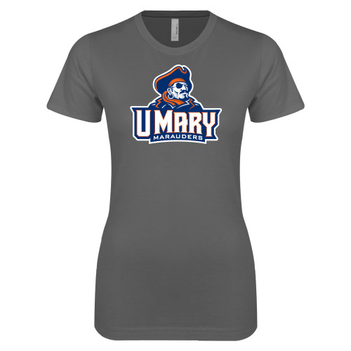  Next Level Womens Charcoal Boyfriend Tee - Primary Athletics Mark