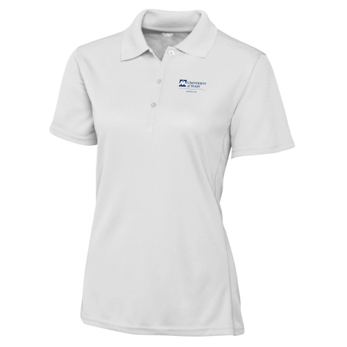  C&B Womens White Clique Ice Pique Polo - UMR Residence Life Vertical Stacked