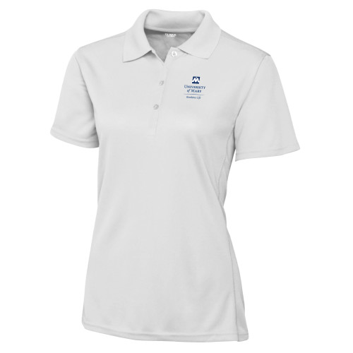  C&B Womens White Clique Ice Pique Polo - UMR Residence Life Stacked
