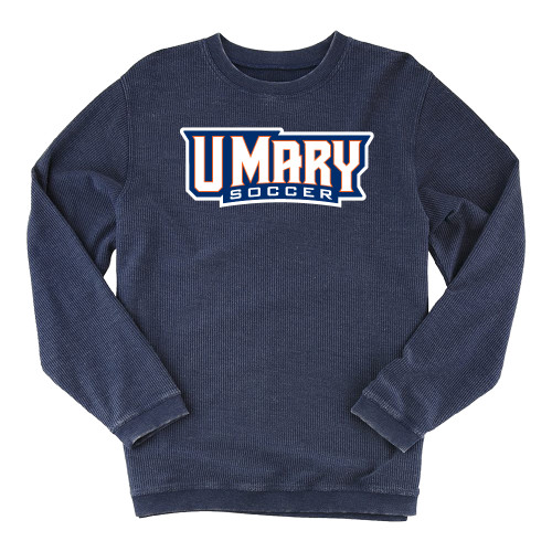  Boxercraft Womens Navy Corded Crew - Soccer Wordmark