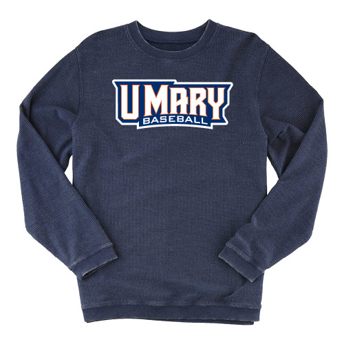  Boxercraft Womens Navy Corded Crew - Baseball Wordmark