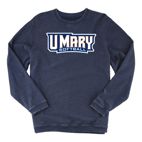  Boxercraft Womens Navy Corded Crew - Softball Wordmark