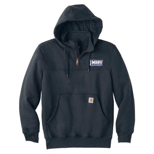  Carhartt Navy Rain Defender Paxton Hooded Zip Sweatshirt - U Mary Marauders