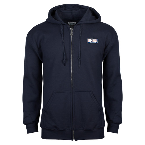  Navy Fleece Full Zip Hoodie - U Mary Marauders