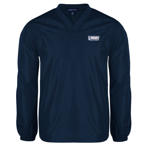  Navy V Neck Raglan Windshirt - U Mary Marauders