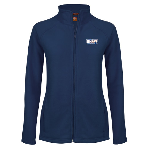  Womens Navy Fleece Full Zip Jacket - U Mary Marauders