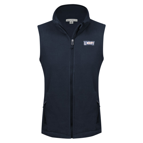 Womens Navy Fleece Full Zip Vest - U Mary