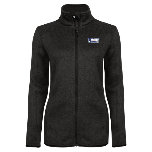  Womens Black Heather Fleece Jacket - U Mary Marauders