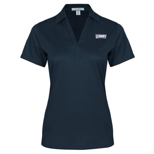  Womens Navy Performance Fine Jacquard Polo - U Mary