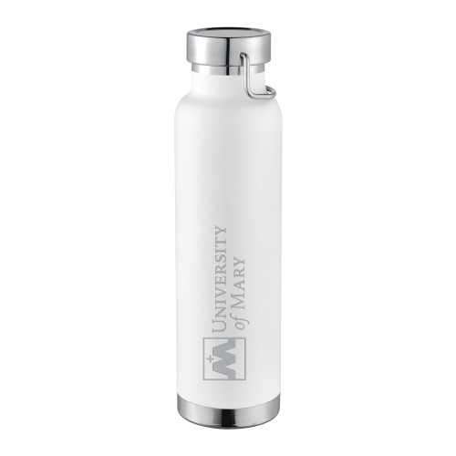  Thor Copper Vacuum Insulated White Bottle 22oz - University Mark Engraved