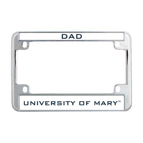  Metal Motorcycle License Plate Frame in Chrome - Dad