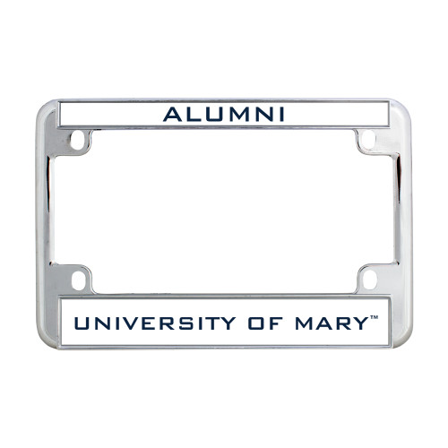  Metal Motorcycle License Plate Frame in Chrome - Alumni 