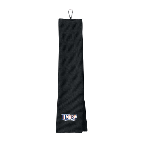  Black Waffle Microfiber Golf Towel - U Mary Marauders