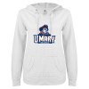 Thumbnail image for  ENZA Womens White V Notch Raw Edge Fleece Hoodie