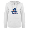 Thumbnail image for  ENZA Womens White V Notch Raw Edge Fleece Hoodie