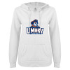 Thumbnail image for  ENZA Womens White V Notch Raw Edge Fleece Hoodie