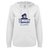 Thumbnail image for  ENZA Womens White V Notch Raw Edge Fleece Hoodie