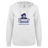 Thumbnail image for  ENZA Womens White V Notch Raw Edge Fleece Hoodie