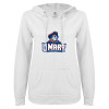 Thumbnail image for  ENZA Womens White V Notch Raw Edge Fleece Hoodie