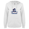 Thumbnail image for  ENZA Womens White V Notch Raw Edge Fleece Hoodie