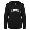 Thumbnail image for  ENZA Womens Black V Notch Raw Edge Fleece Hoodie