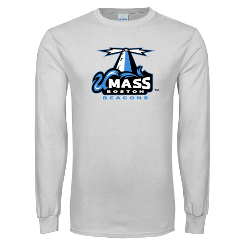  White Long Sleeve T Shirt - Primary Logo