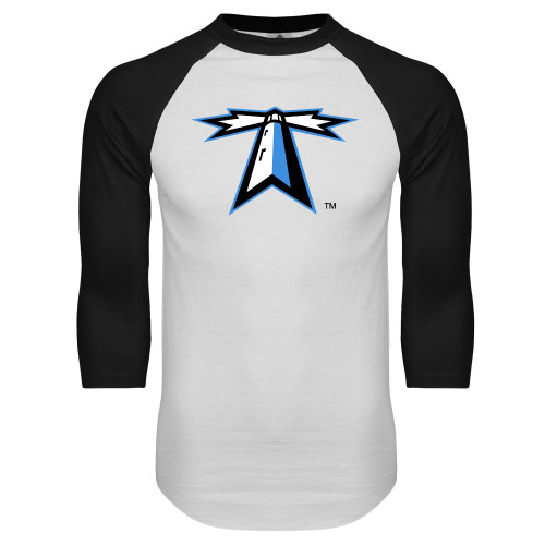  White/Black Raglan Baseball T Shirt - Lighthouse