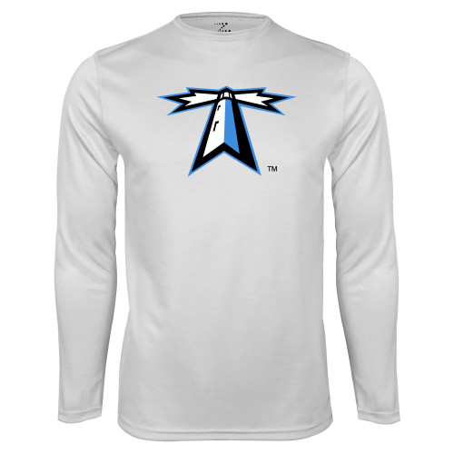  White Performance Long Sleeve Shirt - Lighthouse