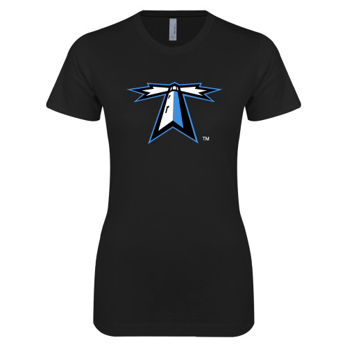  Next Level Womens Black Boyfriend Tee - Lighthouse