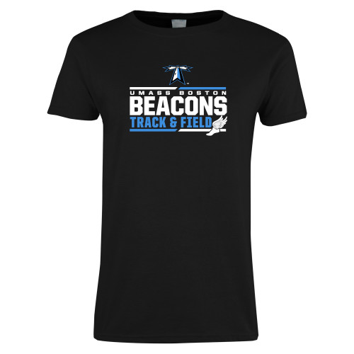  Womens Black Short Sleeve Tee - Beacons Track and Field Stacked