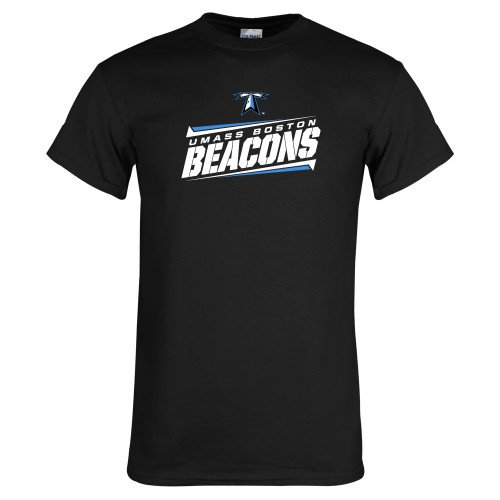  Black T Shirt - Slanted Beacons Stencil