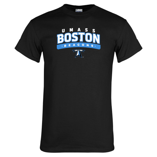  Black T Shirt - Arched UMass Boston Beacons
