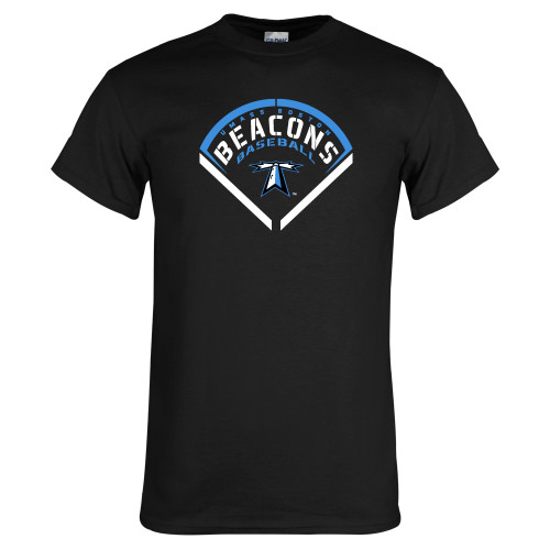  Black T Shirt - Beacons Baseball Stencil Diamond