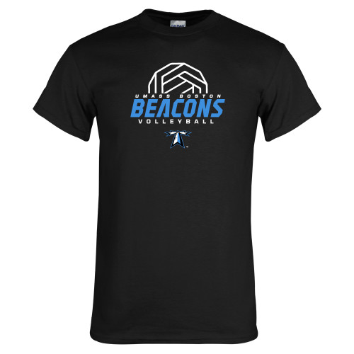  Black T Shirt - Beacons Volleyball Abstract Ball
