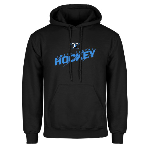  Black Fleece Hoodie - UMass Boston Beacons Hockey Slashed
