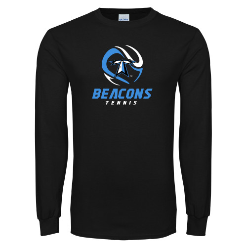  Black Long Sleeve T Shirt - Beacons Tennis Abstract Ball