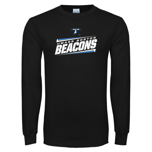 Black Long Sleeve T Shirt - Slanted Beacons Stencil