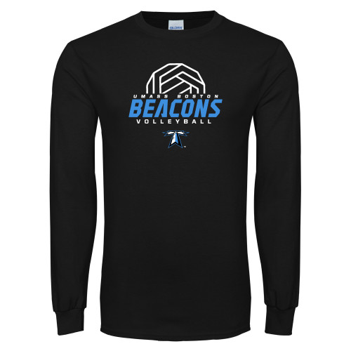  Black Long Sleeve T Shirt - Beacons Volleyball Abstract Ball