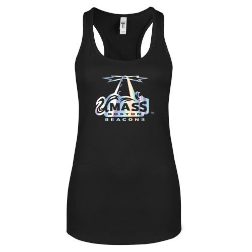  Next Level Womens Black Racerback Tank  - Primary Logo Foil