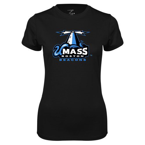  Womens Black Performance Tee - Primary Logo
