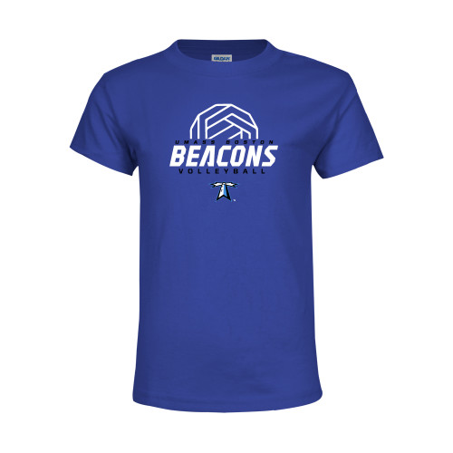  Youth Royal T Shirt - Beacons Volleyball Abstract Ball
