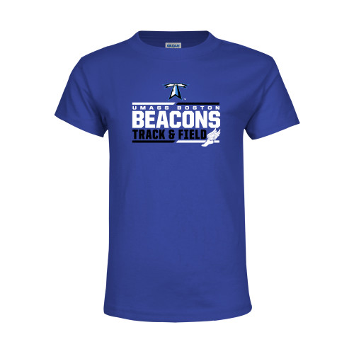  Youth Royal T Shirt - Beacons Track and Field Stacked