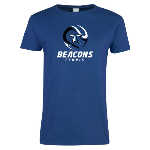  Womens Royal Short Sleeve Tee - Beacons Tennis Abstract Ball
